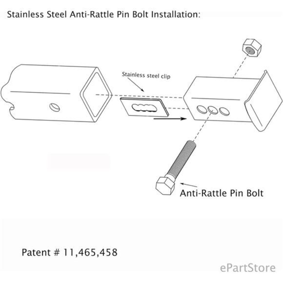 USA Flag Metal Trailer Hitch Cover with Anti-rattle hitch Pin Bolt - Picture 5 of 7